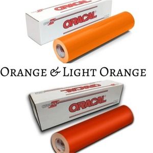 2 Pack 12"x 1 Yard Oracal 651 ORANGE & LIGHT ORANGE Cricut Hobby Craft Vinyl